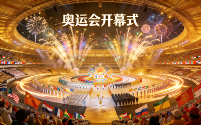 国际大型体育赛事盛况 - 奥运会开幕式宏伟场景